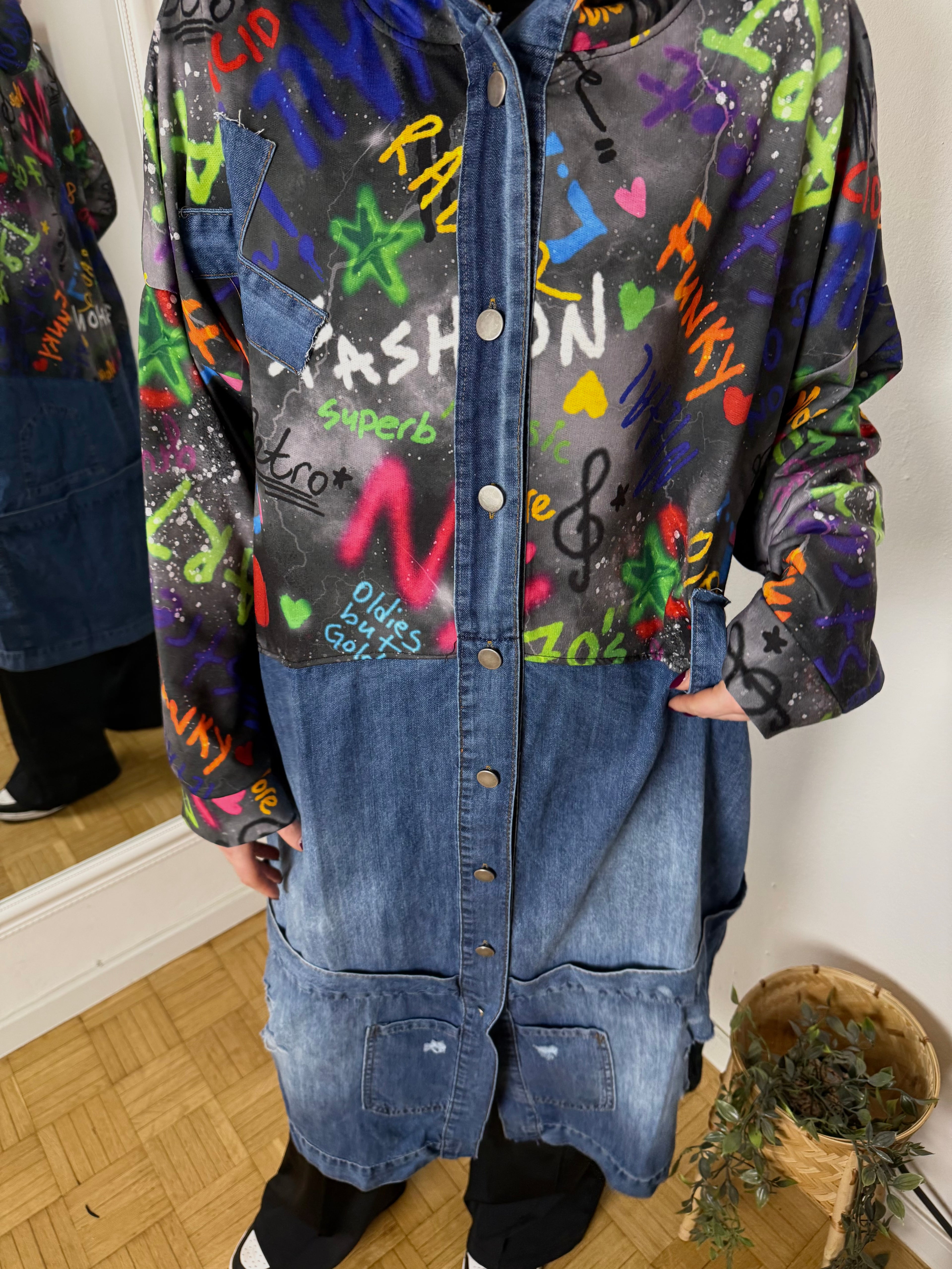 Pallto Grafiti "Graffiti Denim Coat"