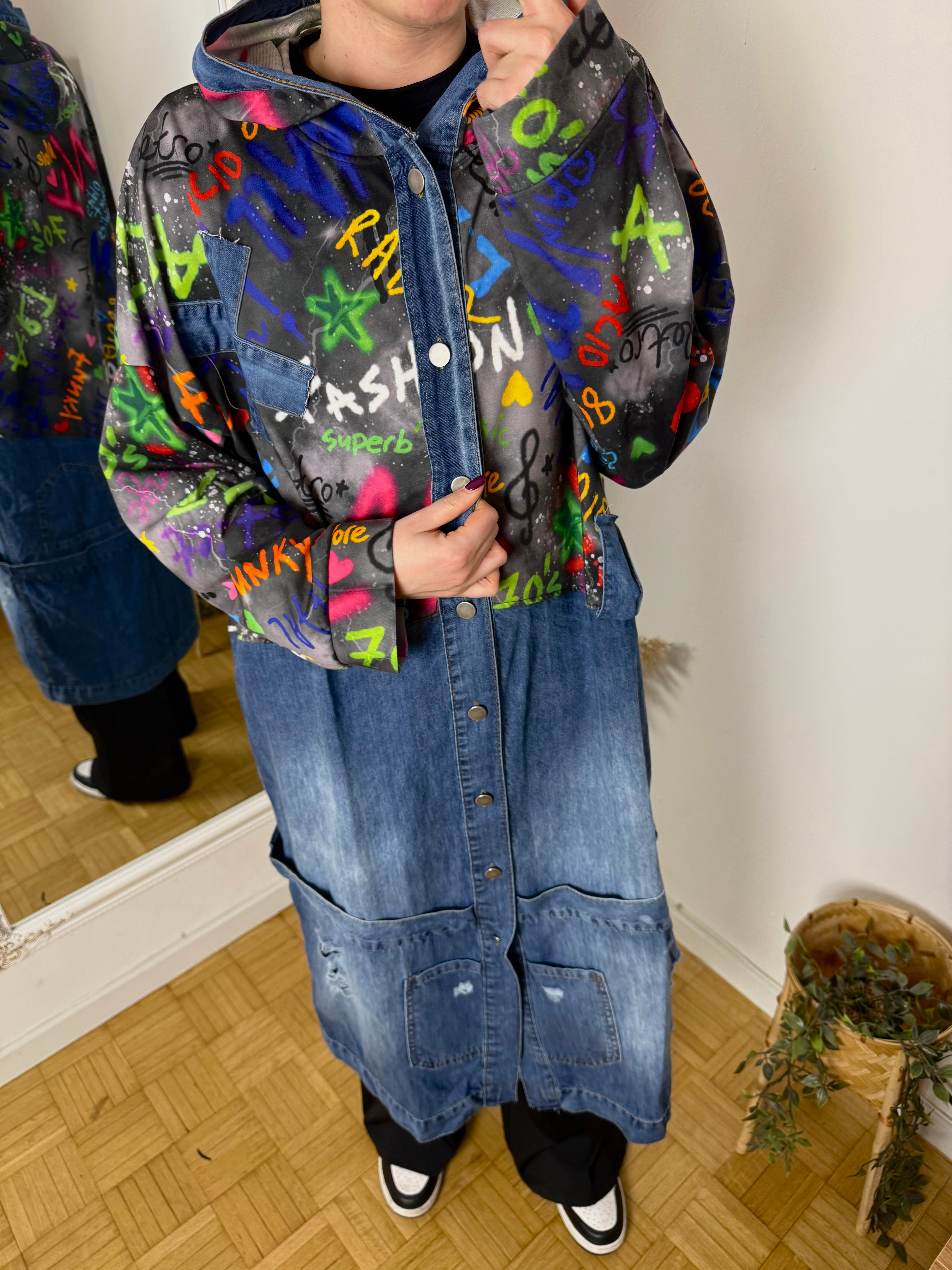 Pallto Grafiti "Graffiti Denim Coat"